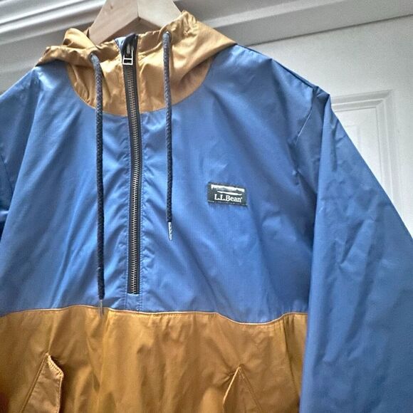 L.L. Bean Jackets & Blazers - L.L. BEAN | Signature Retro Windbreaker Hooded Jacket Long Length Blue | Medium